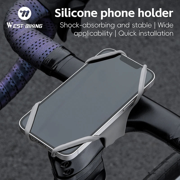 Buy Pro WEST BIKING Silicone Bike Phone Holder – Shock Absorbing Mount Deals | Free Shipping & Fast Delivery
