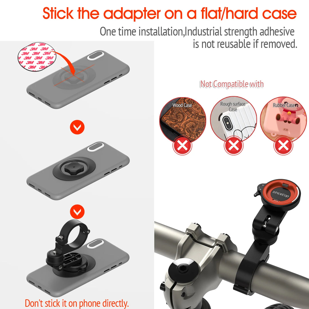 SINCE TOP Universal Motorcycle and Bike Phone Mount with 360° Rotation