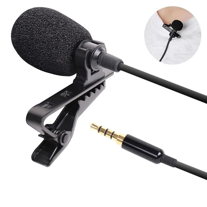Mini Wired Lavalier Microphone | USB & 3.5mm Clip-On Lapel Mic for Laptop PC DSLR iPhone