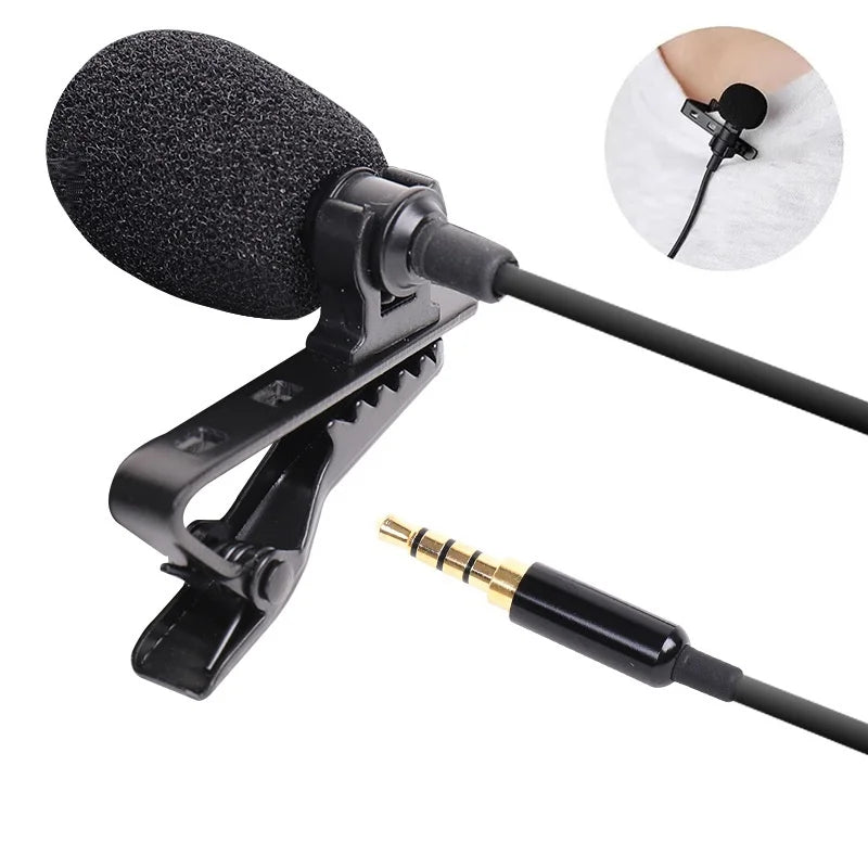 Mini Wired Lavalier Microphone | USB & 3.5mm Clip-On Lapel Mic for Laptop PC DSLR iPhone