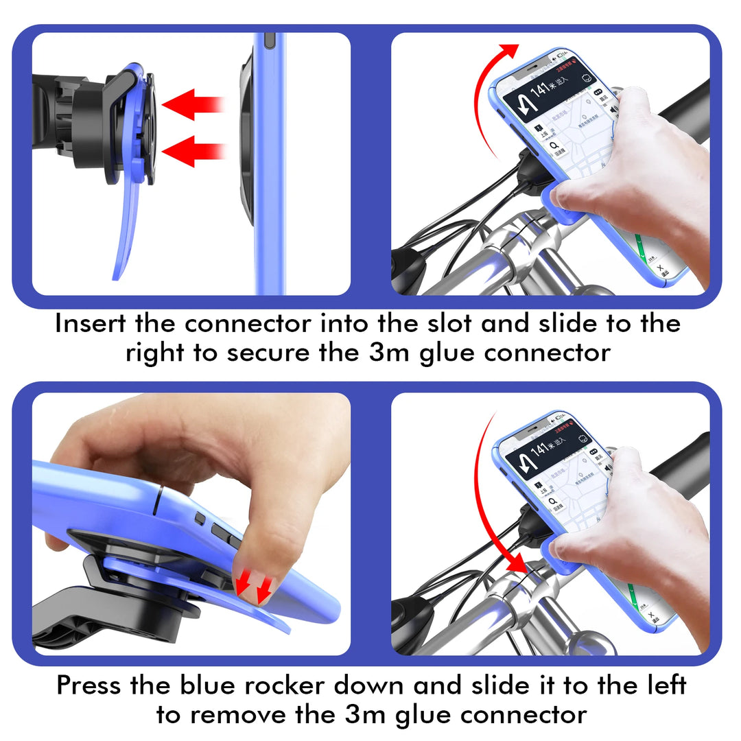 Universal Bike Phone Holder Mount | 360° Rotatable MTB Road Bike Motorcycle | 4.7–7.2 inch
