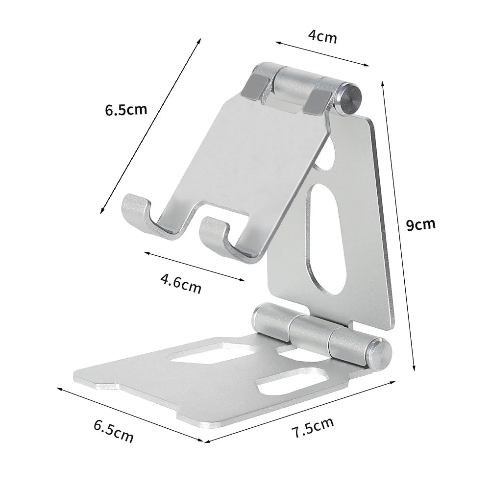 TOKOHANSUN Aluminum Phone Stand – Foldable Desktop Holder for iPhone & All