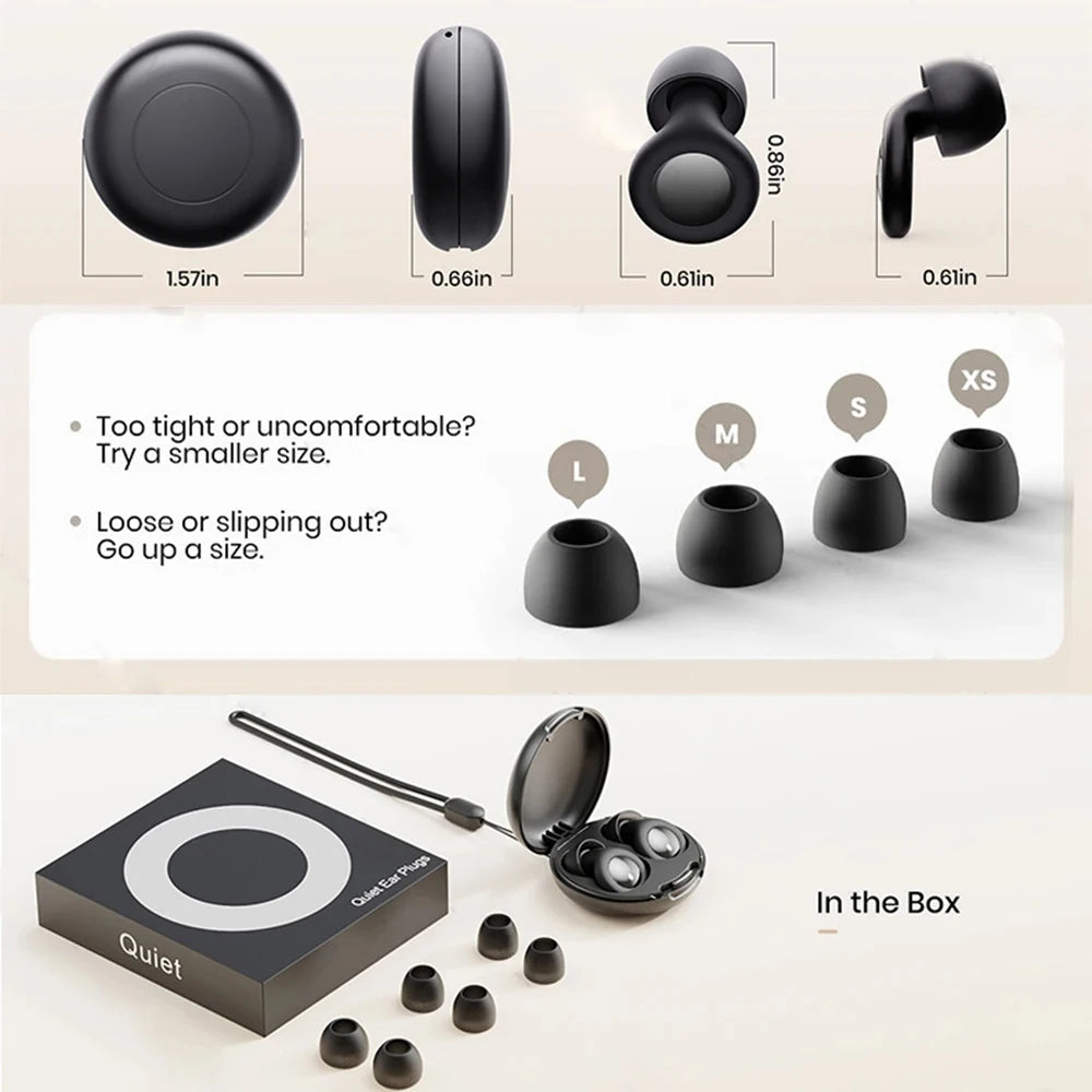 Reusable Silicone Earplugs High-Density Noise Blocking Sleep