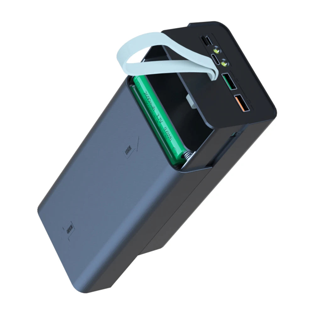 21x18650 DIY Power Bank Case with Flashlight & Wireless