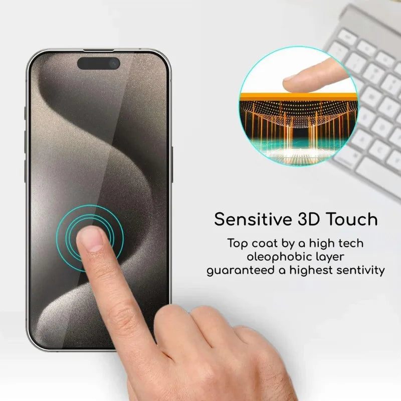 Clear Tempered Glass iPhone Screen Protector | Anti-Fingerprint Film iPhone 17 16 15 14 13 12 11