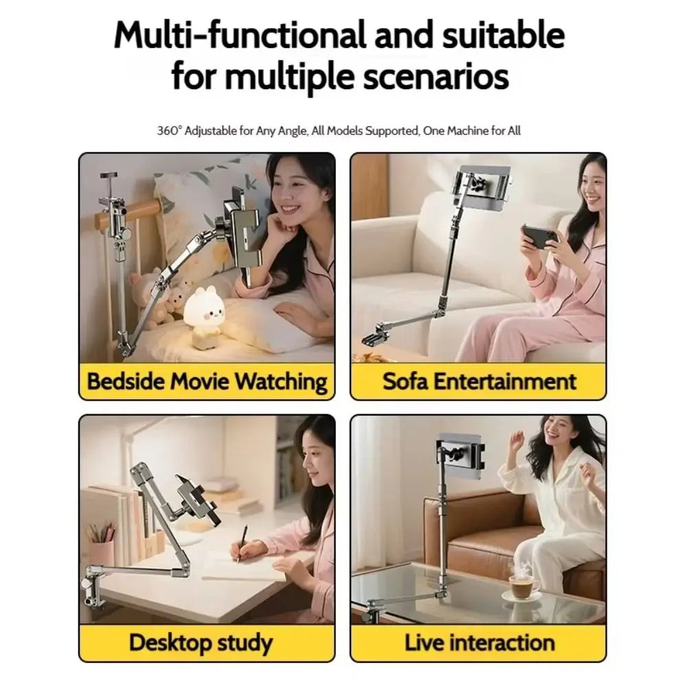 Adjustable Tablet & Phone Stand 360° Rotation Bedside Holder