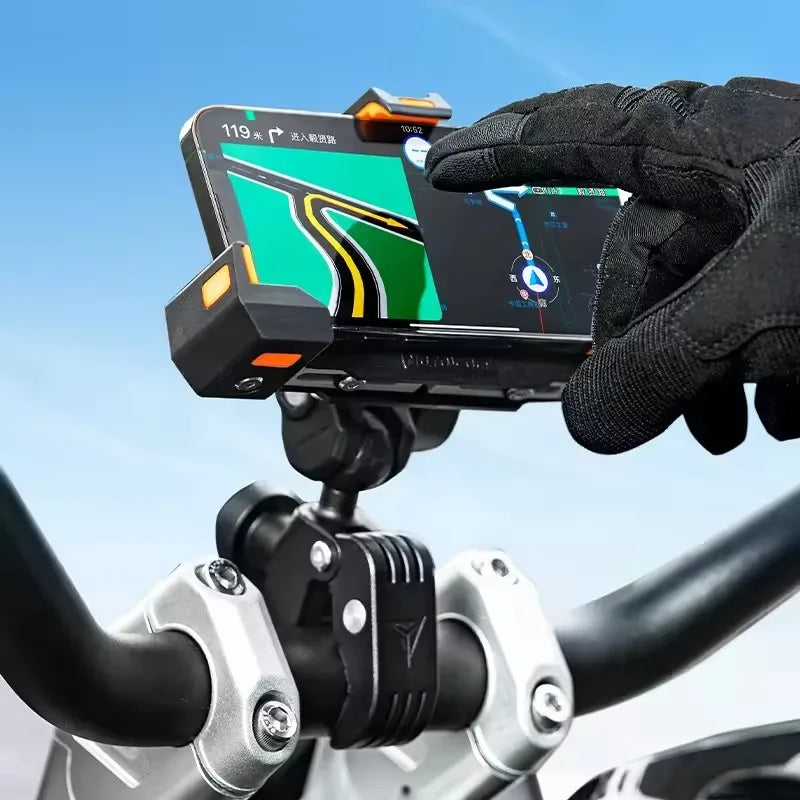 MOTOWOLF Motorcycle Phone Holder – Wireless Charging Shock Mount