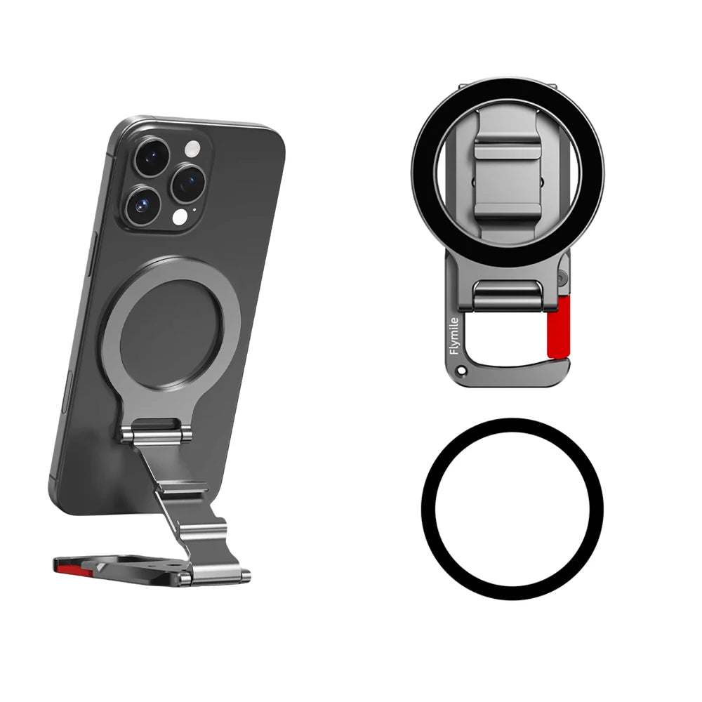 Flymile Magnetic Carabiner Phone Holder – MagSafe Tripod Handle for iPhone 17