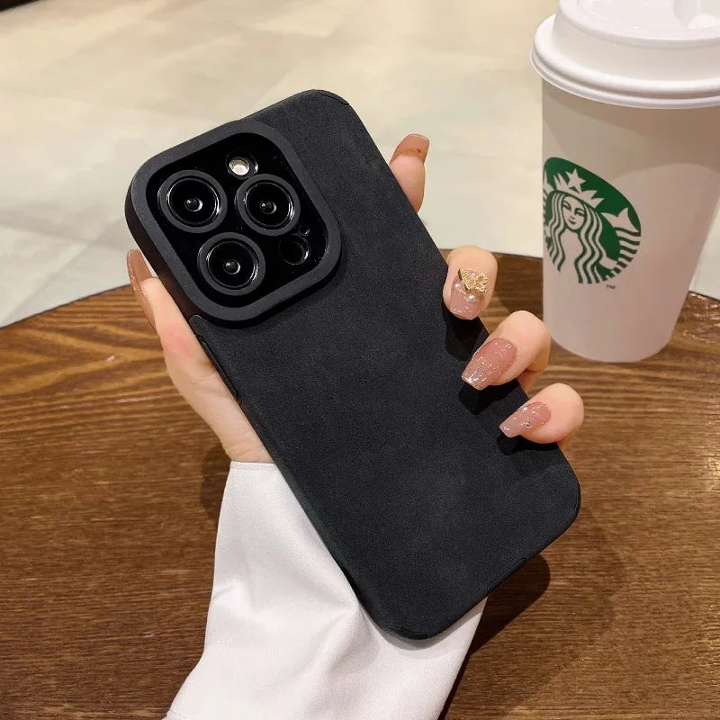 Shockproof Matte Silicone iPhone Case with Camera Lens Protection