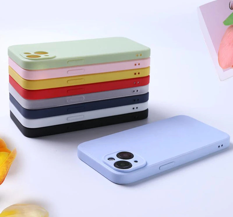 Luxury Liquid Silicone iPhone Case - Square Edge Protection