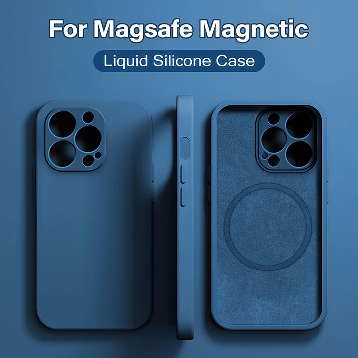 keai MagSafe Liquid Silicone iPhone Case | Magnetic Wireless Charging Cover iPhone 15–8 XR XS X