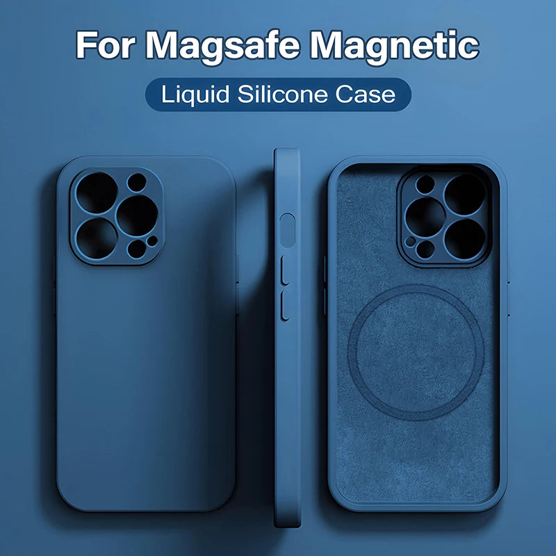 keai MagSafe Liquid Silicone iPhone Case | Magnetic Wireless Charging Cover iPhone 15–8 XR XS X