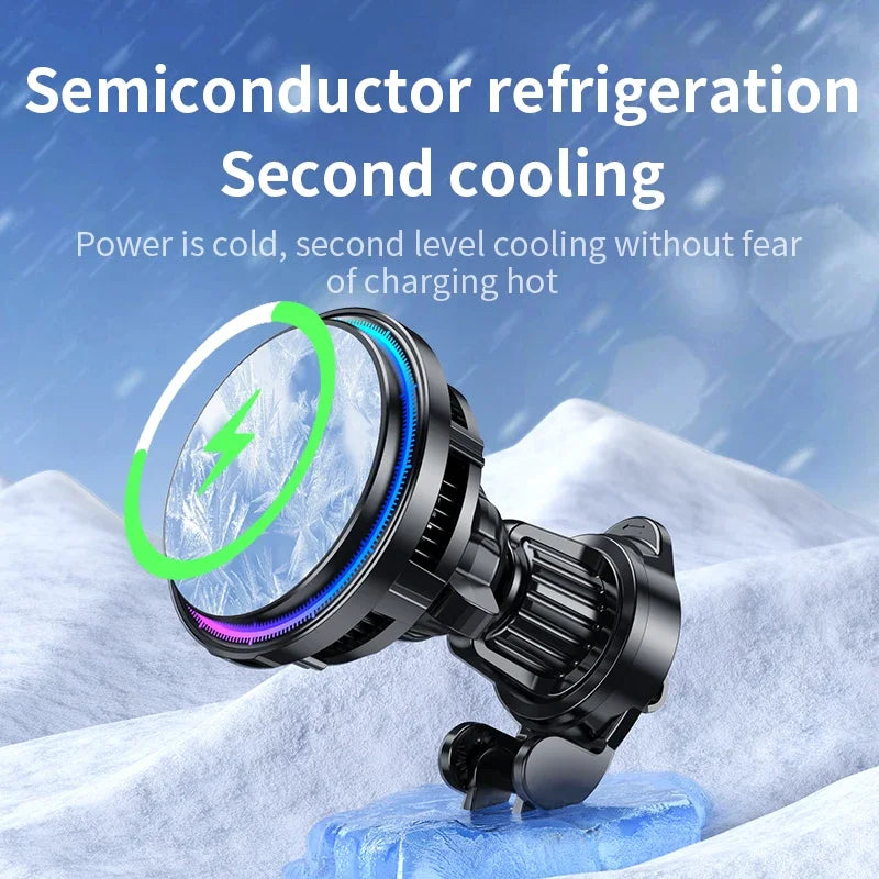 Cooling MagSafe Car Charger, Built-in Fan and RGB Light