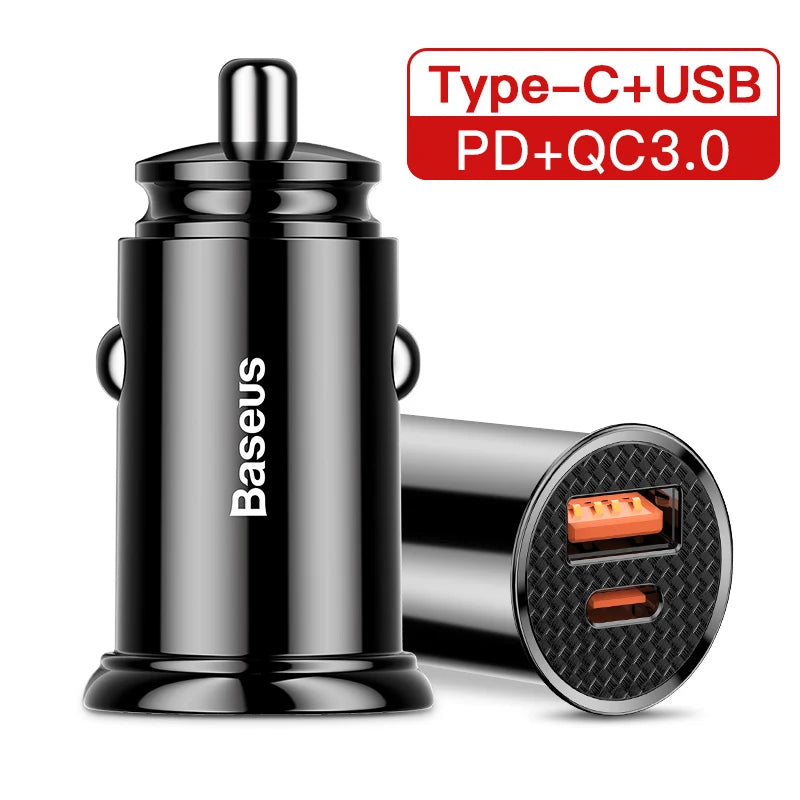Baseus 30W USB-C Car Charger, Quick Charge 4.0 and PD