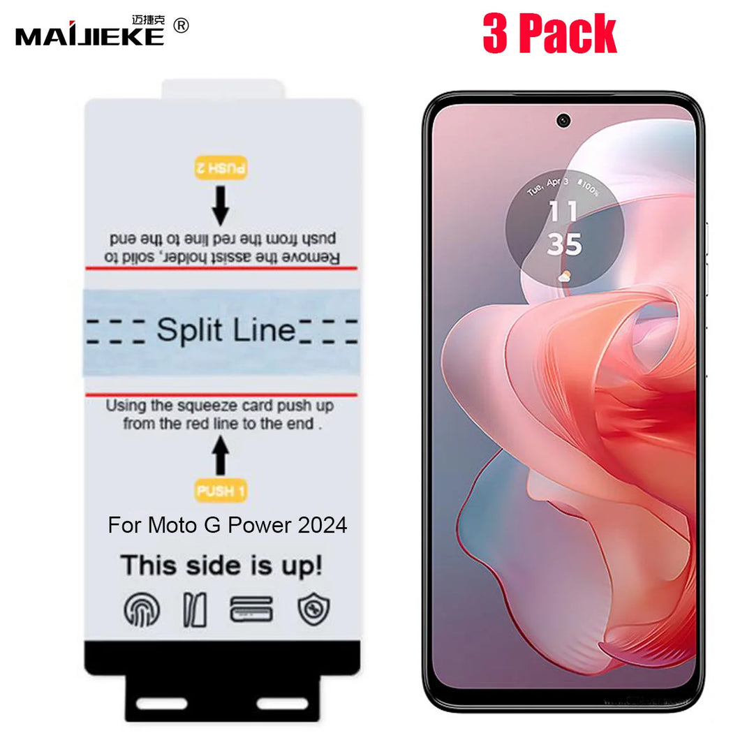 3-Pack HD Hydrogel Film Screen Protector Motorola Moto Edge 60 50 Pro Neo G54 G24 G Power 2024