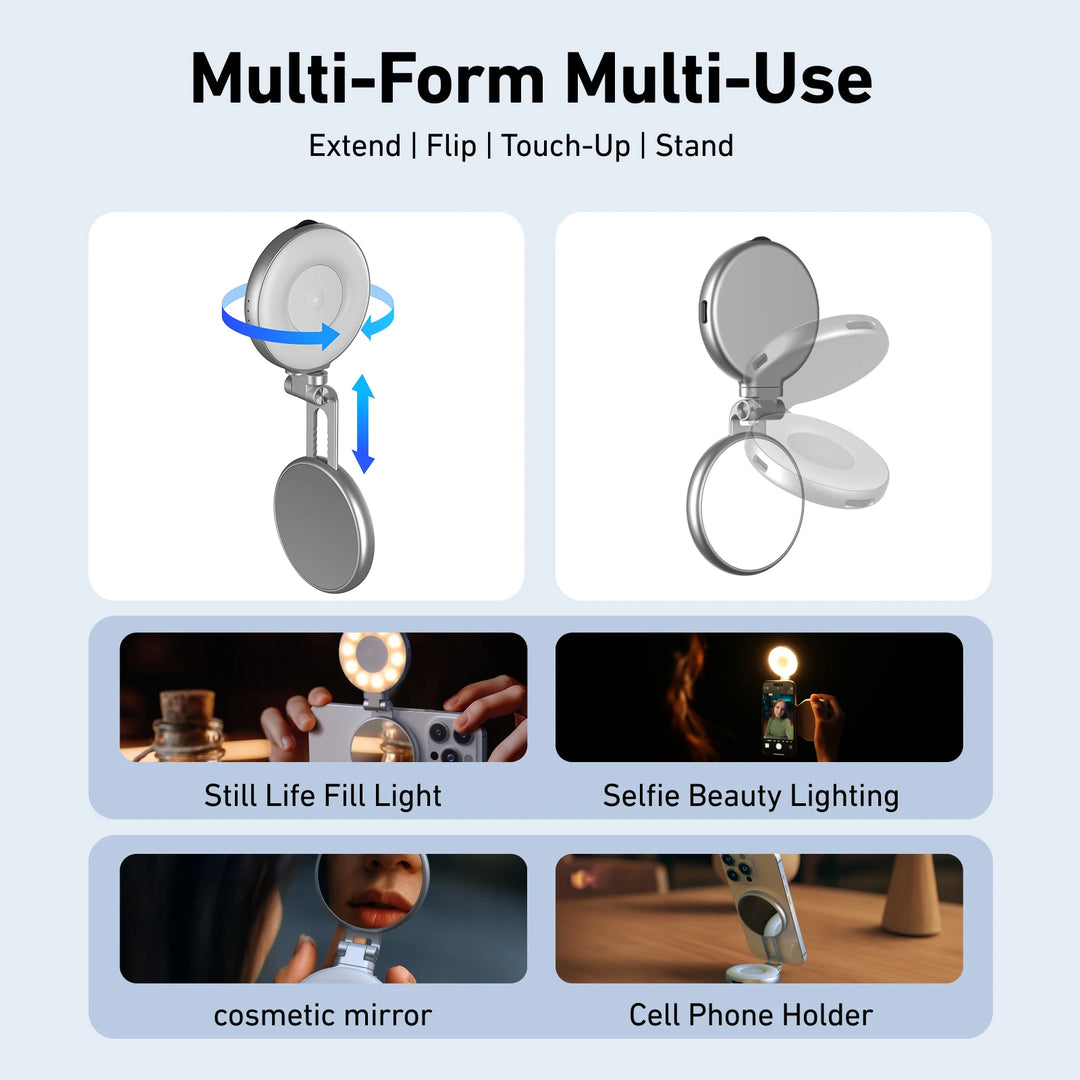 TELESIN P1-MP-10 Magnetic Phone Camera Grip | Bluetooth Remote Fill Light Handle for iPhone Android