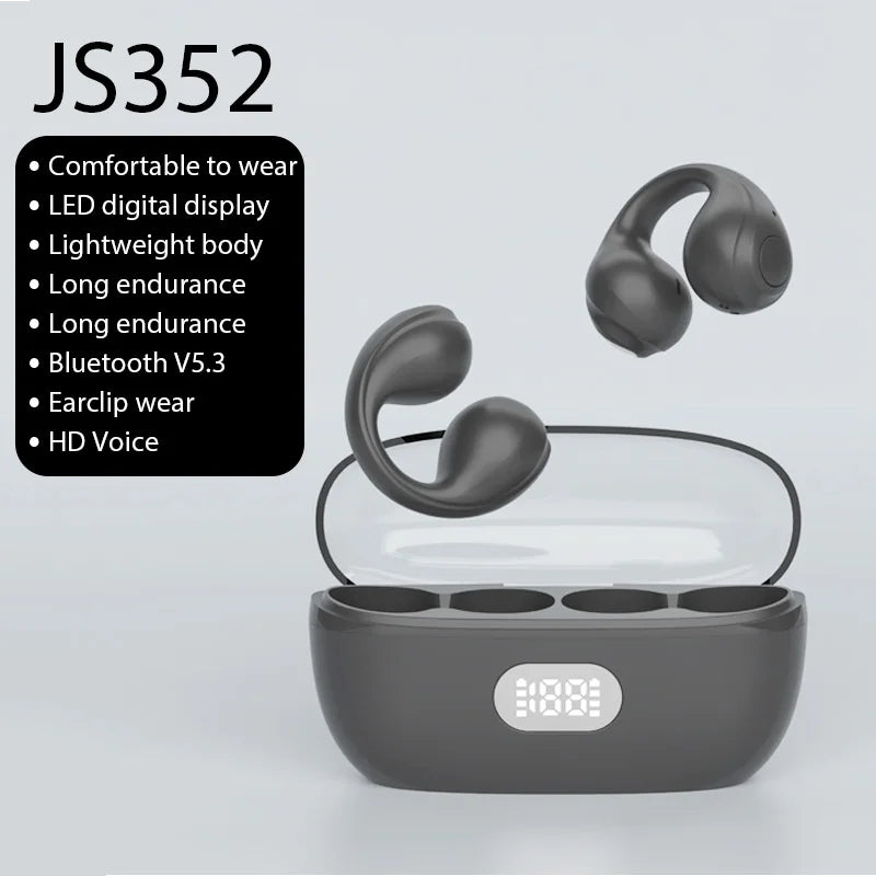 JS352 ANC Bluetooth 5.3 TWS Wireless Earbuds with Waterproof Earhook Design