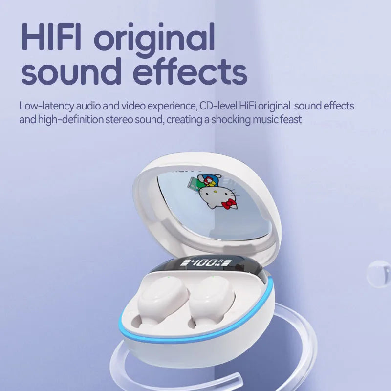 Hello Kitty Wireless Earbuds with Waterproof Charging Case