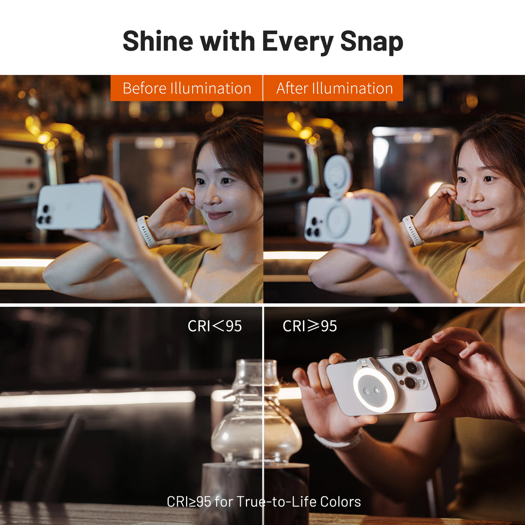 PGYTECH Magnetic MagSafe LED Fill Light for iPhone - Professional Lighting