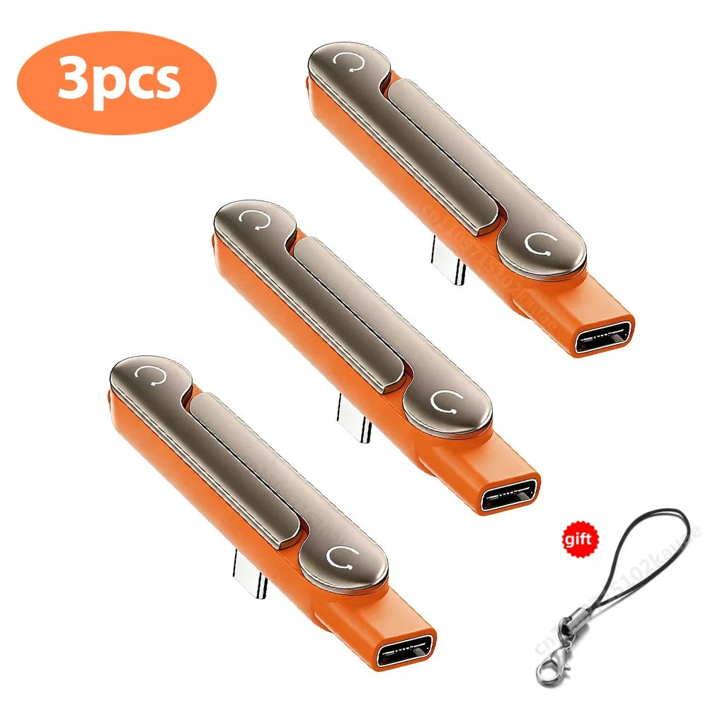 240W USB-C Adapter, Male to Female OTG with Foldable Stand