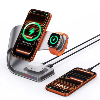 CrownQu 4-in-1 Magnetic Wireless Charging Station – 15W