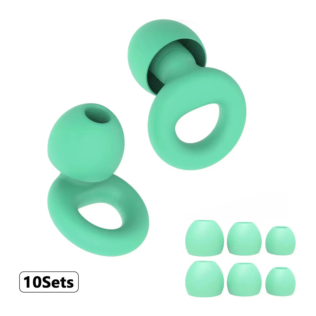 Silicone Earplugs 4 Sizes Hypoallergenic Reusable Noise Reducing