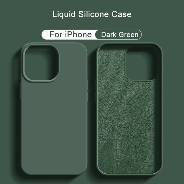 keai Original Liquid Silicone iPhone Case | Shockproof Anti-Scratch Cover iPhone 15–11 Pro Max Plus