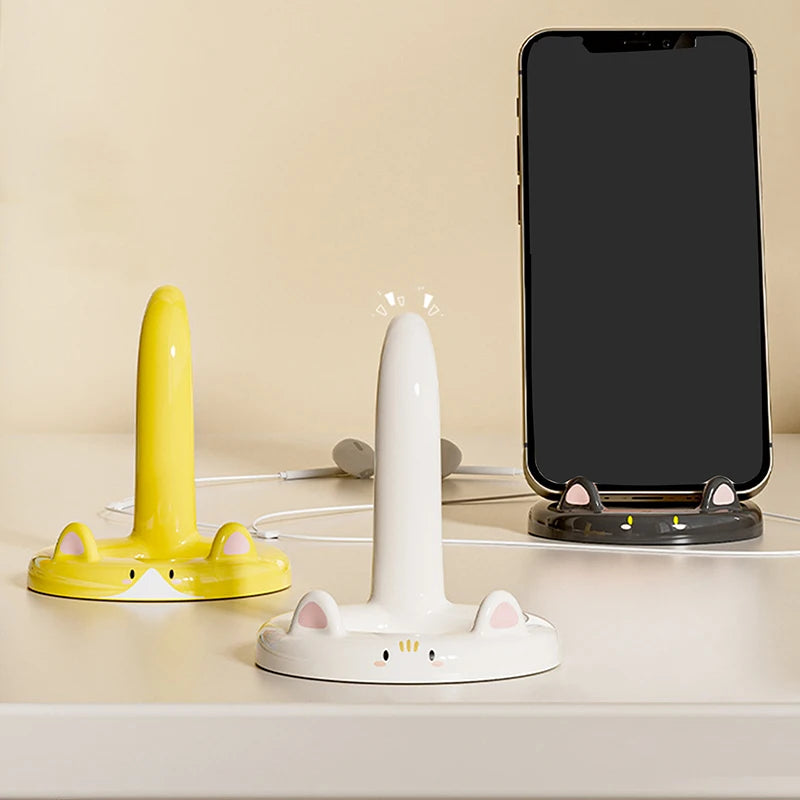 Cute Cartoon Cat Desktop Phone Holder | Creative Mini Stand Decorative Ornament | Gift Accessory
