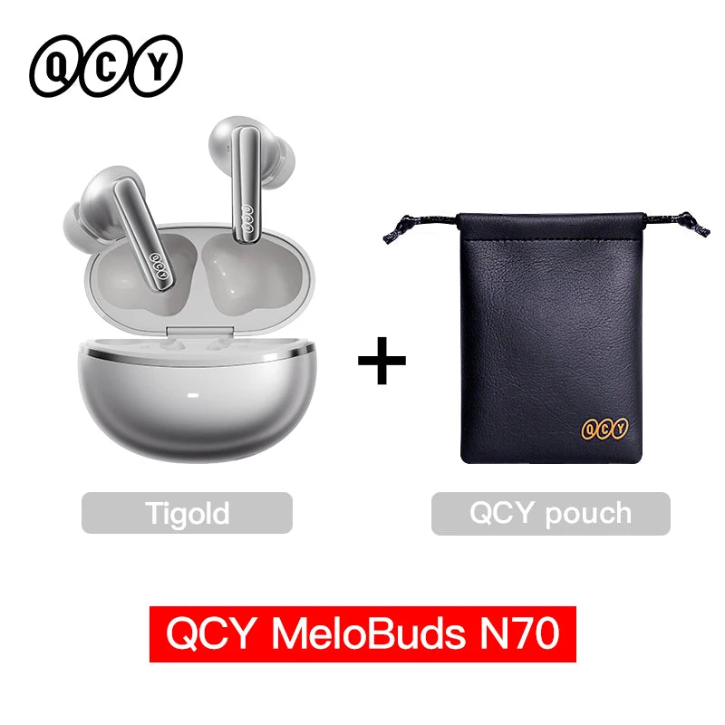QCY MeloBuds N70 Bluetooth 6.0 ANC Earbuds | LDAC Hi-Res | 6-Mic | 50H | Wireless Charging
