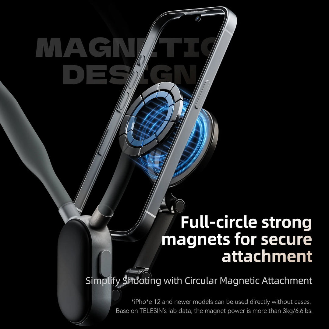 TELESIN Magnetic Neck Mount – Hands-Free POV Phone Holder