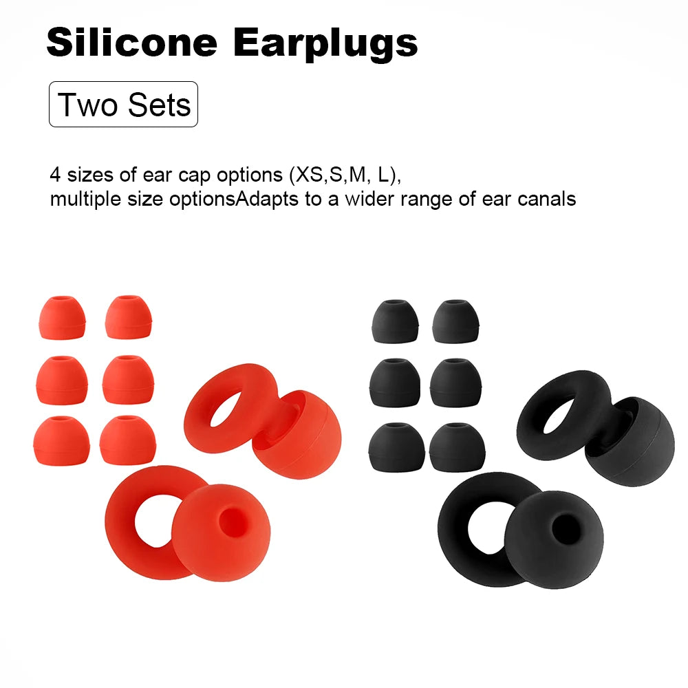 Silicone Earplugs 4 Sizes Hypoallergenic Reusable Noise Reducing