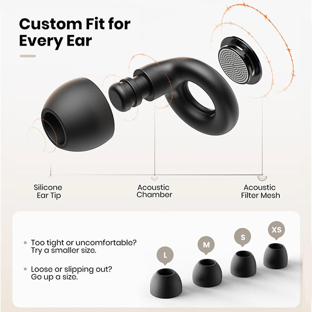 Reusable Silicone Earplugs High-Density Noise Blocking Sleep