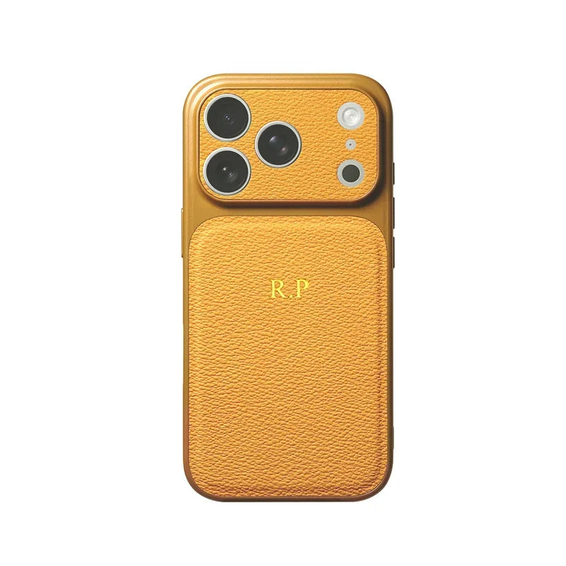 Custom Initial Letter Leather Case for iPhone 17 16 15 — luxury leather case for iPhone