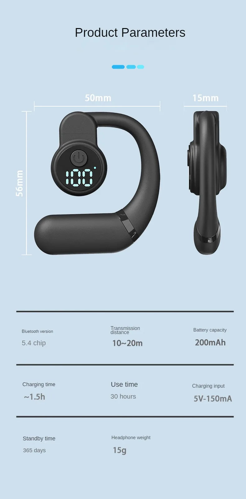 Kebidumei HOWS02 Ear Hook Wireless Headphones