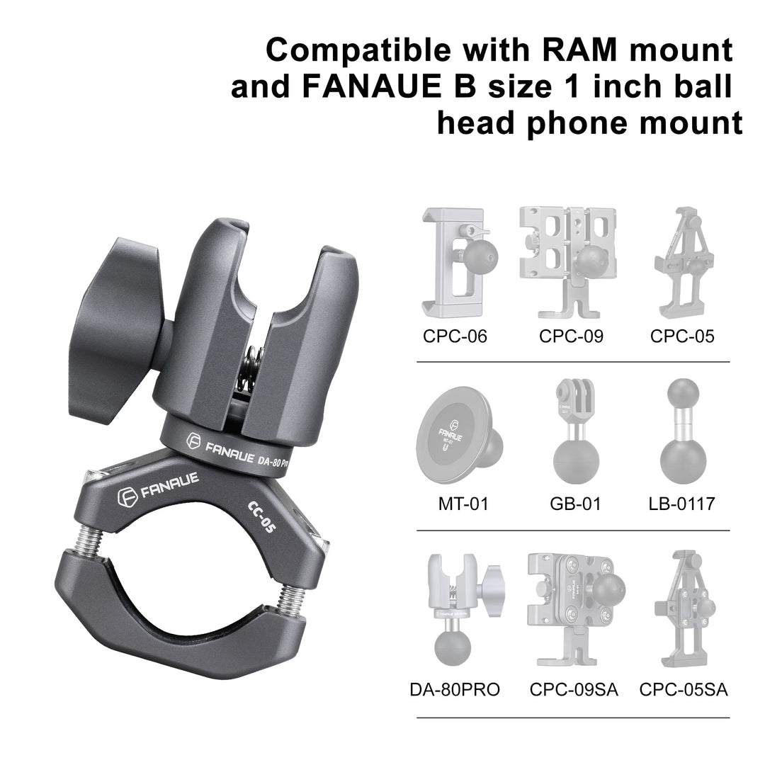 FANAUE Motorcycle Phone Holder – Extension Handlebar Ball Head Mount