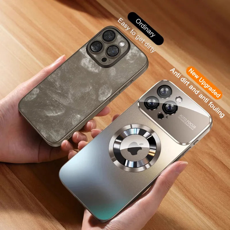 QIXTWO Luxury Glass Camera MagSafe iPhone Case | Tempered Glass Lens Shockproof Cover iPhone 17–11