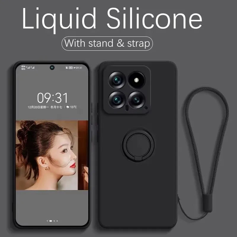 Liquid Silicone Magnetic Case Kickstand Xiaomi Redmi Note