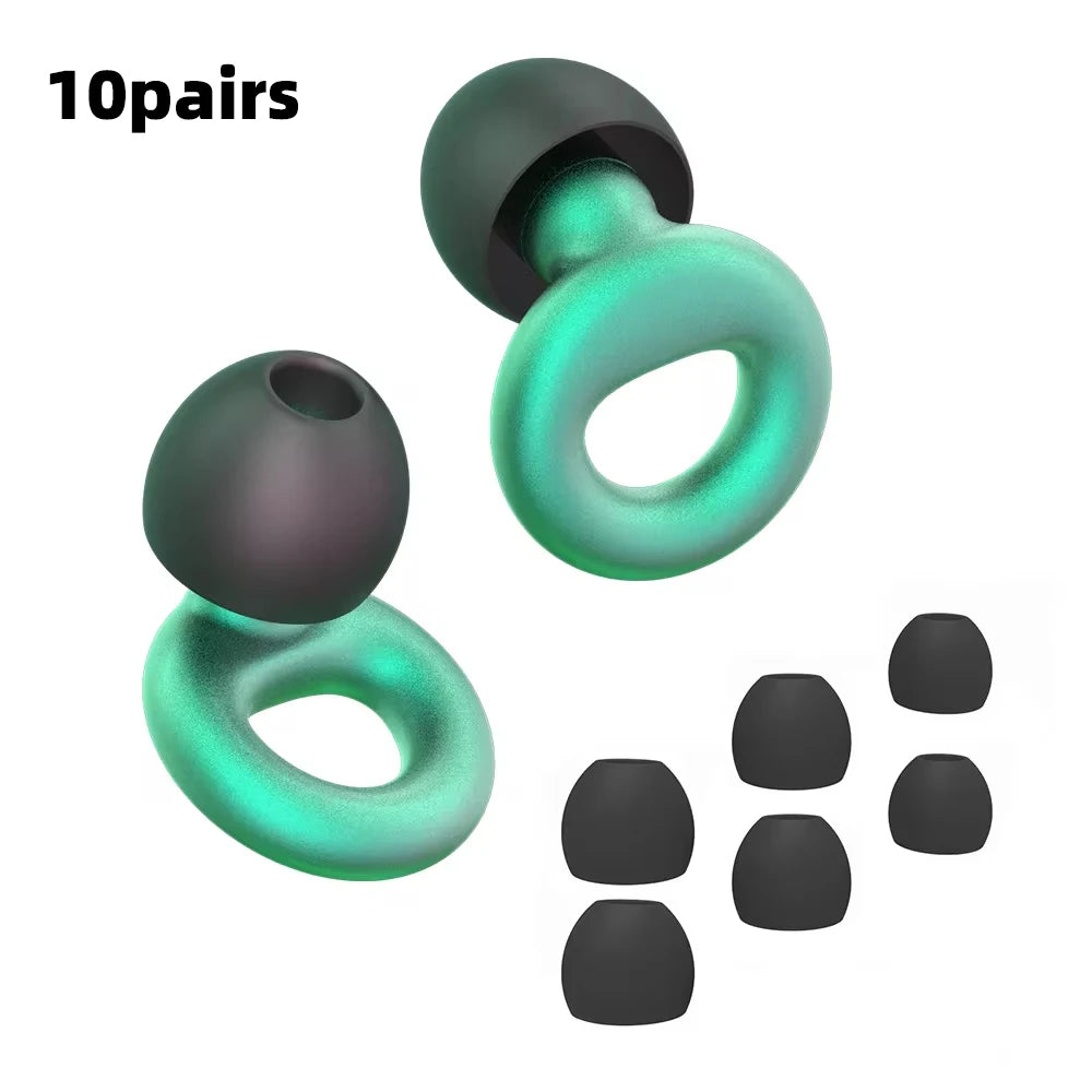 Silicone Earplugs 4 Sizes Hypoallergenic Reusable Noise Reducing