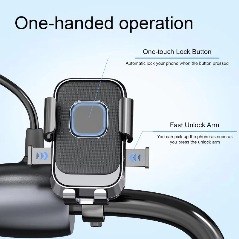 YANGGLOB MTB Phone Mount – Fast Lock Shockproof Rotatable Bike Holder