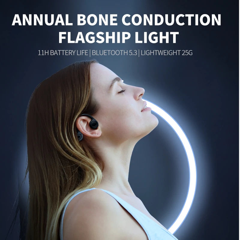 Bone Conduction Earphones Waterproof Bluetooth 5.3 - Best for Sports