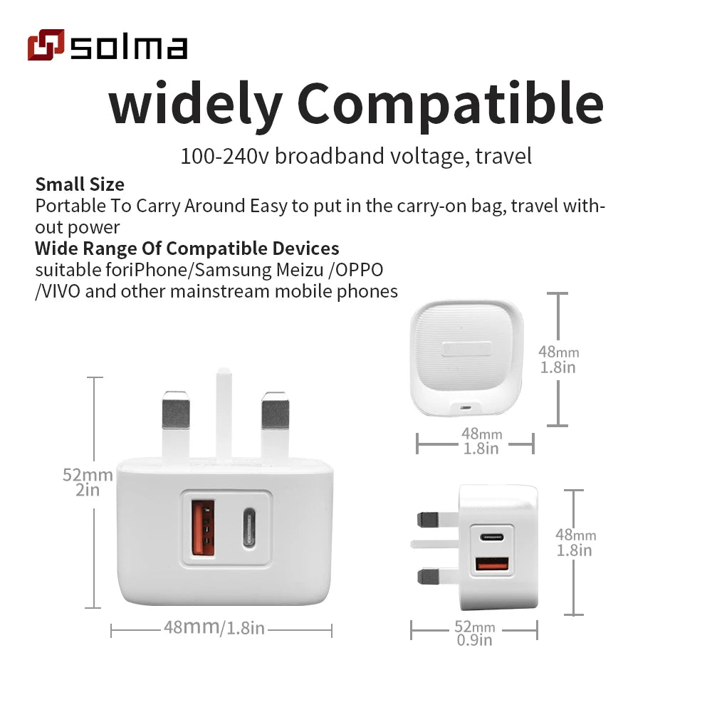 12W USB-C Wall Charger for iPhone and Samsung - Dual Port Fast Charging — magsafe accessories