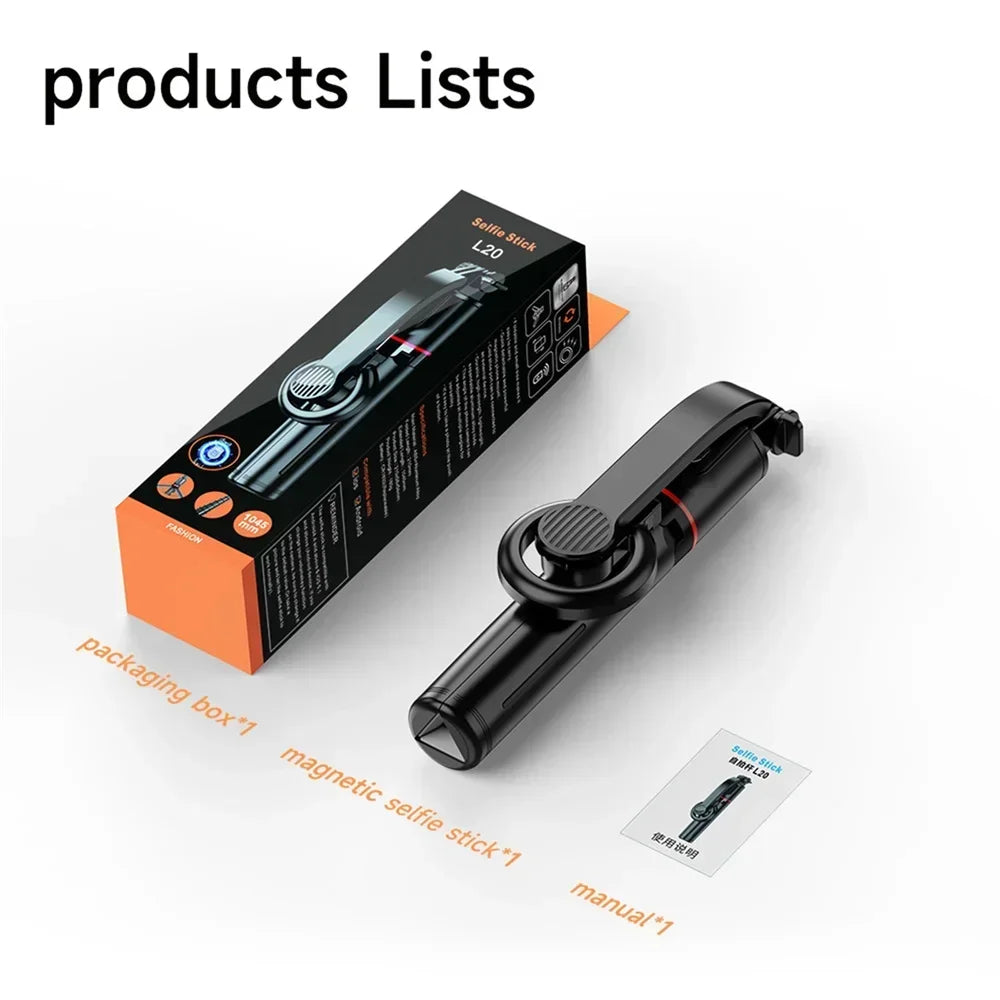 Magsafe Selfie Stick Tripod L20 | Magnetic Mount & Bluetooth Remote