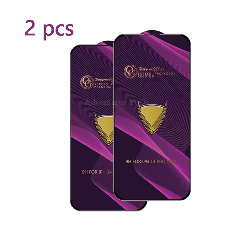 2-Pack AdvenQi Golden Armor Tempered Glass iPhone 17 16 15 14 13 12 11 X XR XS 7 8 Plus Full Glue