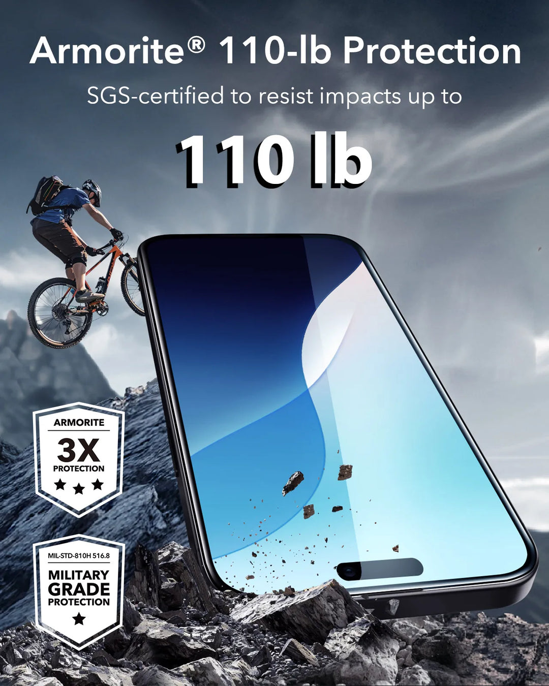 ESR Armorite 9H+ Tempered Glass Screen Protector iPhone 17 Pro Max HD Clear Anti-Spy 3-Pack UltraFit