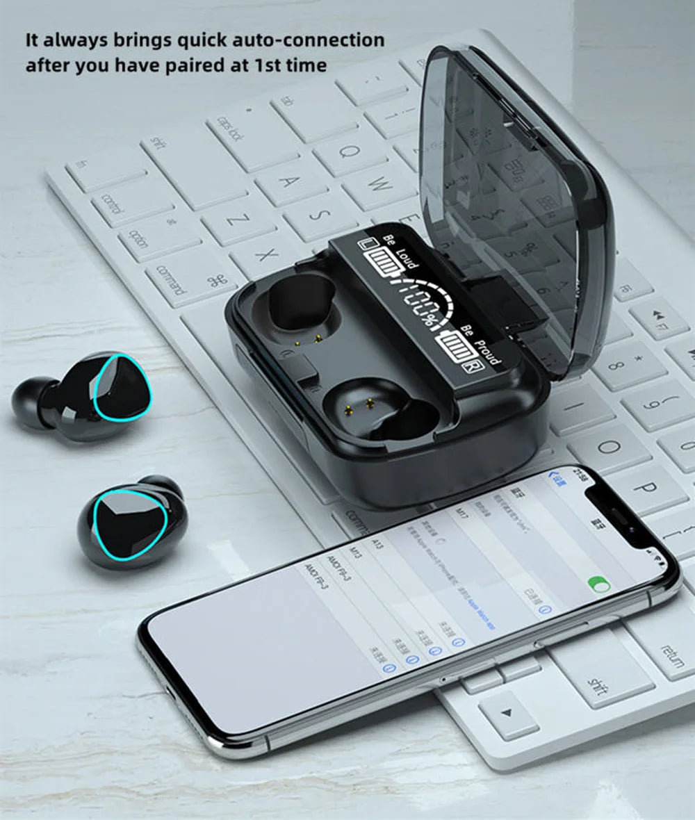 M10 Wireless Earbuds with Power Bank Charging Case Sports