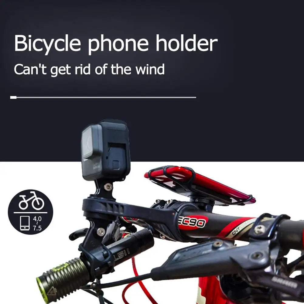 Silicone Bike Phone Holder Mount | Shockproof Bicycle Mobile Holder for Garmin SRAM 4–7.5 inch