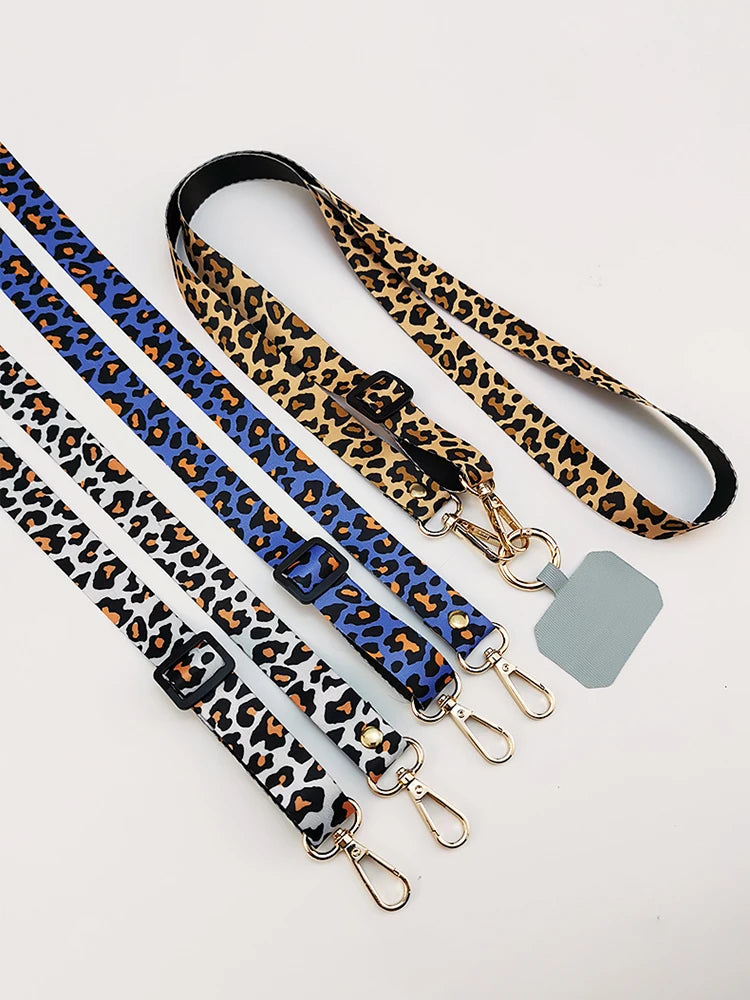 Leopard Print Crossbody Phone Lanyard with Adjustable Neck Strap