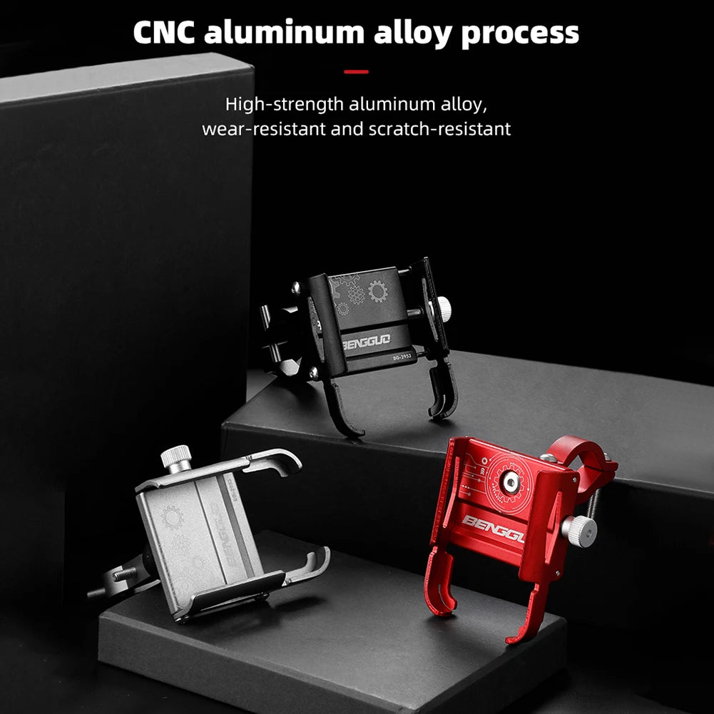 360° Aluminum Alloy Bike Phone Holder – MTB Motorcycle Handlebar GPS Mount