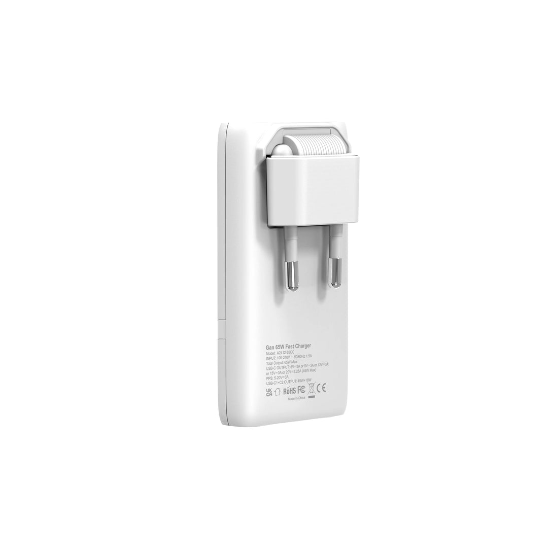 deepartner 65W GaN Dual USB-C Charger - Foldable Plug