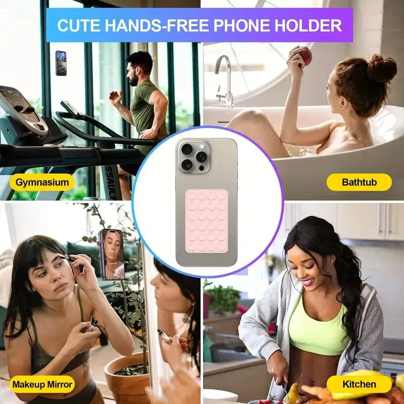 Silicone Suction Cup Phone Holder with Strong Suction for Mirror, Wall and Glass